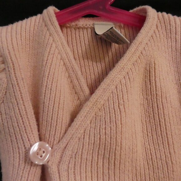 Y2K - OLD NAVY | 3-6 months | Adorable Baby Pink Knit Cardigan | Rolled Cuffs - Picture 4 of 12
